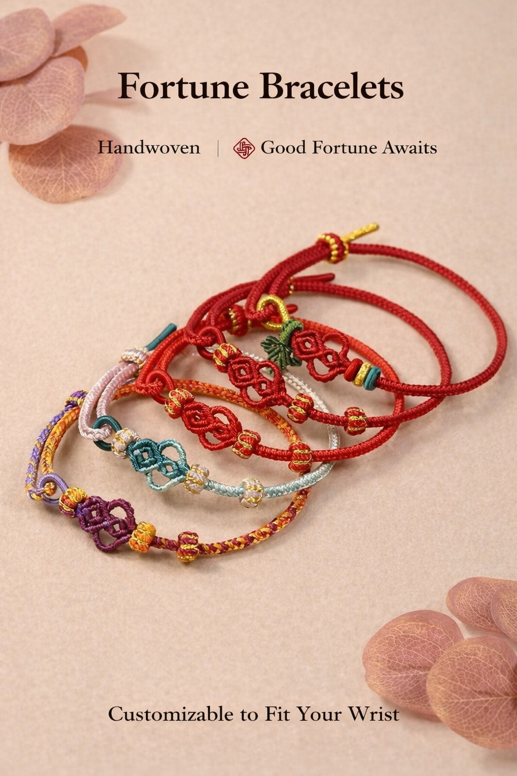 Handwoven Lucky Gourd Bracelet – Adjustable Red String Chinese Knot Bracelet, Symbol of Fortune & Prosperity