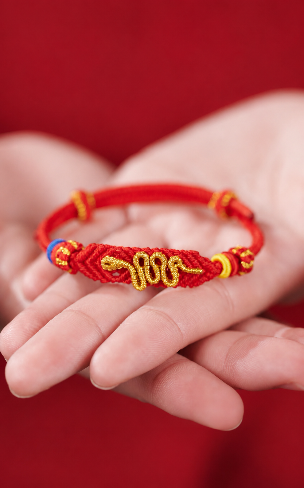 Golden Snake Lucky Red Cord