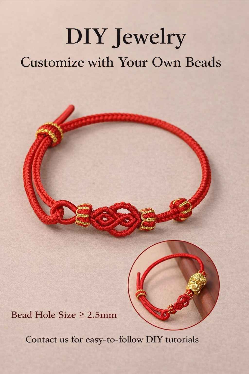 Handwoven Lucky Gourd Bracelet – Adjustable Red String Chinese Knot Bracelet, Symbol of Fortune & Prosperity