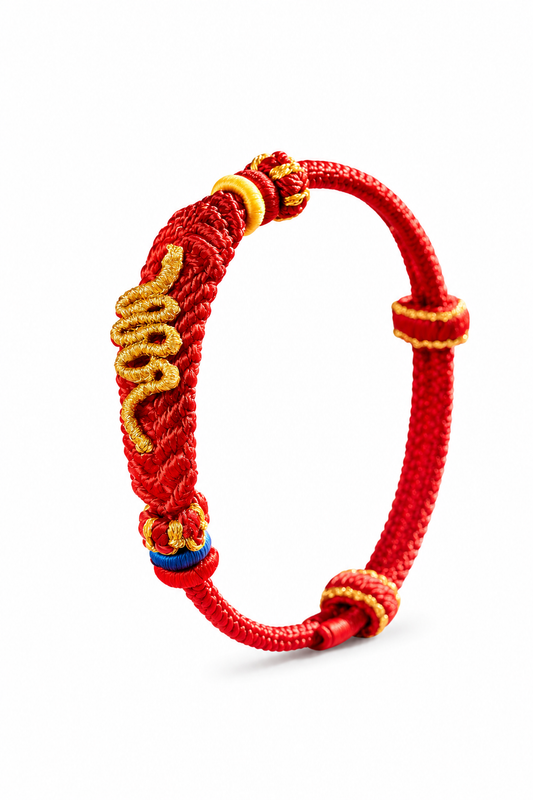 Golden Snake Lucky Red Cord