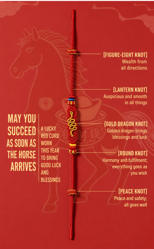Golden Snake Lucky Red Cord