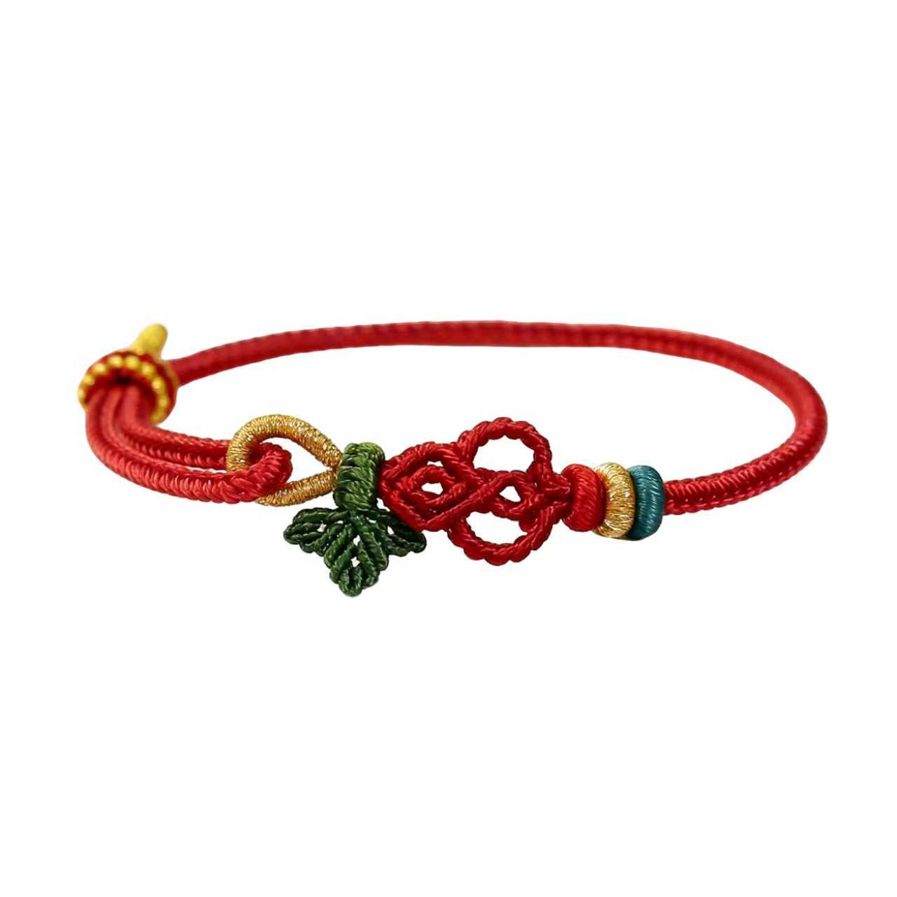 Handwoven Lucky Gourd Bracelet – Adjustable Red String Chinese Knot Bracelet, Symbol of Fortune & Prosperity