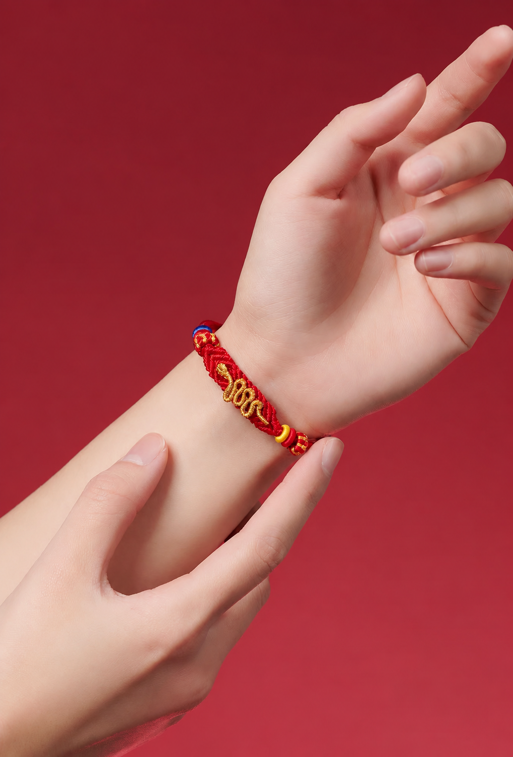 Golden Snake Lucky Red Cord